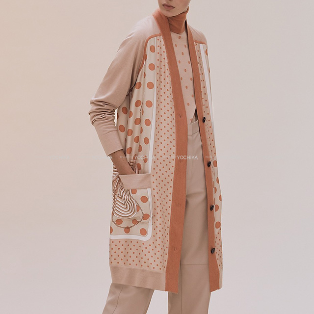 HERMES エルメス カーディガン ロング ツイルレーヌ クリッククラック 