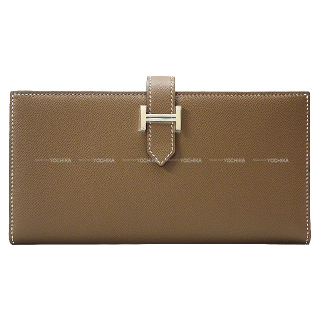 HERMES エルメス 長財布 ベアンスフレ エトープ (エトゥープ) ヴォー 