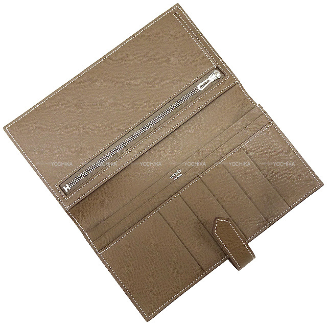 HERMES エルメス 長財布 ベアンスフレ エトープ (エトゥープ) ヴォー  