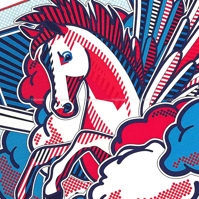 HERMES(エルメス) カレ45 horse paddock パドックにいる48頭の馬  