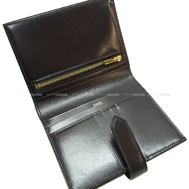 HERMES エルメス 二つ折り財布 ベアンコンパクト 黒 (ブラック 