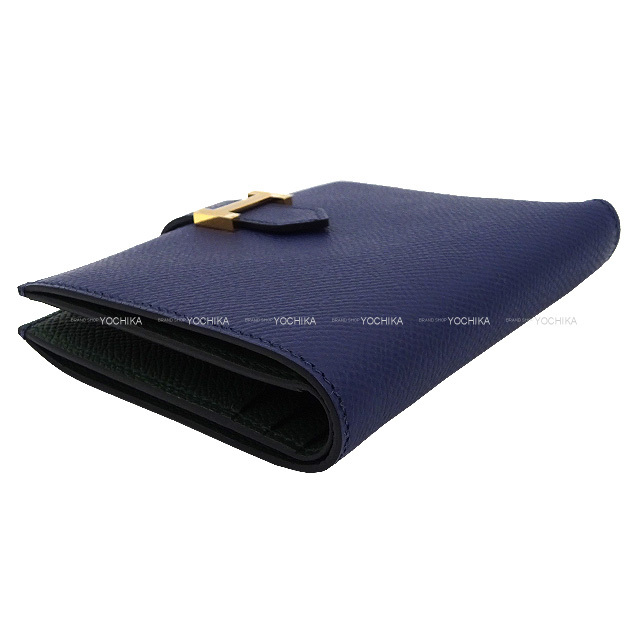 HERMES エルメス 二つ折り財布 ベアンコンパクト ヴェルソ ブルー  