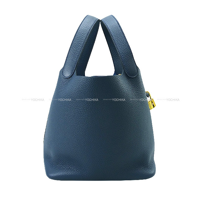 HERMES エルメス ハンドバッグ ピコタンロック 22 MM ブルードプリュス