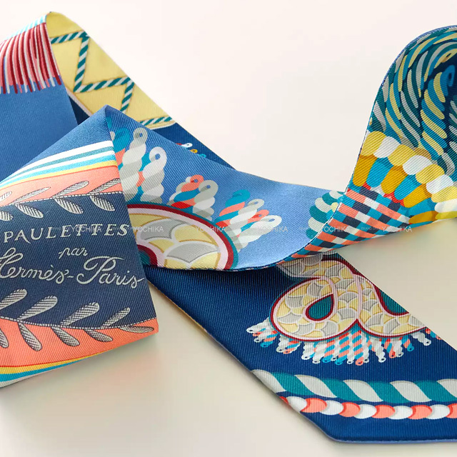 2023秋冬 HERMES エルメス スカーフ ツイリー 式典肩章 マリン  