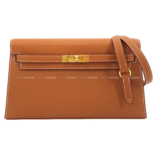 HERMES エルメス クラッチバッグ 2WAY ケリーエラン ゴールド