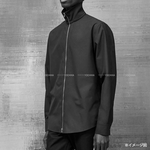 HERMES エルメス メンズ リブ ジップアップ スイングトップ シャツ  