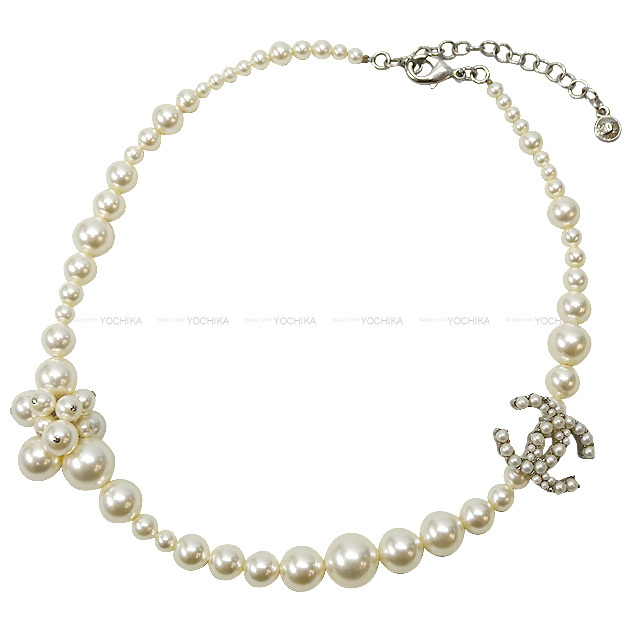 CHANEL シャネル ネックレス パール ココマーク シルバー金具 B14P 