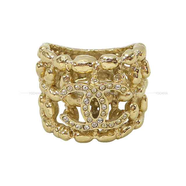 CHANEL シャネル リング・指輪 ラインストーン ココマーク ワイド #12  