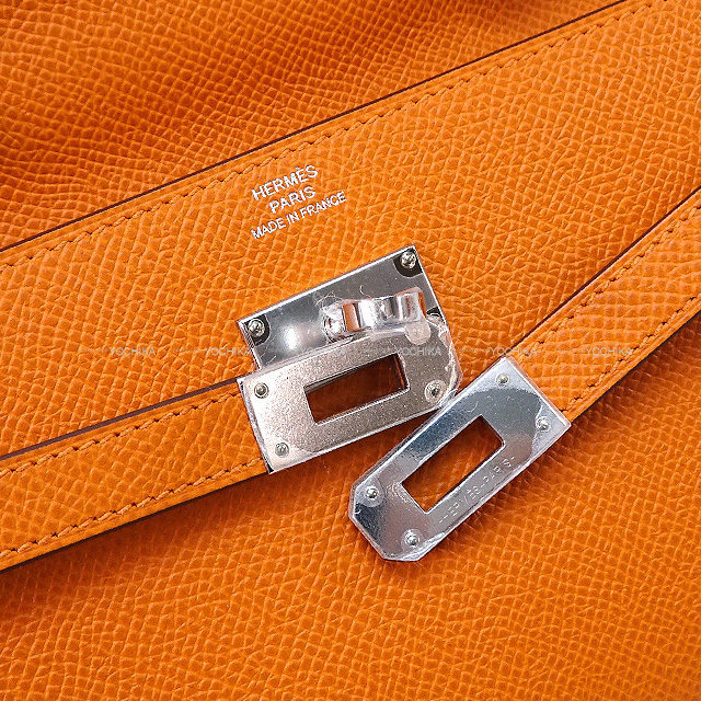 HERMES エルメス 長財布 ケリーウォレットトゥーゴー オレンジ  