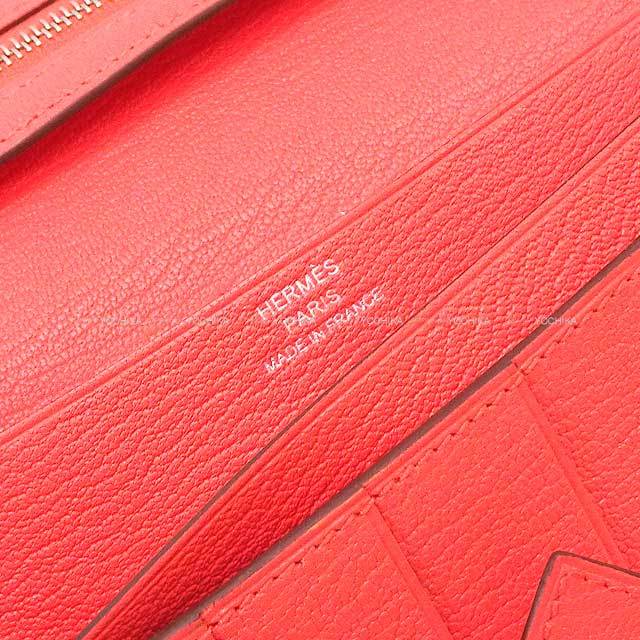 HERMES エルメス 長財布 ベアンスフレ ローズテキサス シェーブルミゾ  