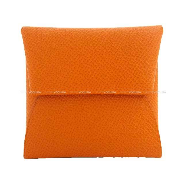 HERMES エルメス コインケース バスティア ヴェルソ オレンジ/セレステ 