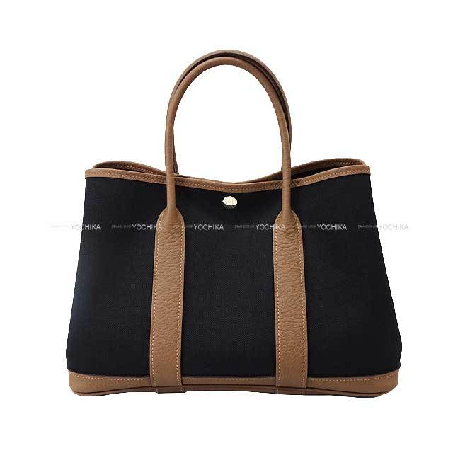 HERMES エルメス トートバッグ ガーデンパーティ 30 TPM 黒 (ブラック
