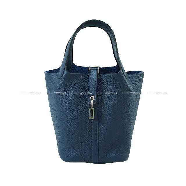 HERMES エルメス ハンドバッグ ピコタンロック 18 PM ブルード