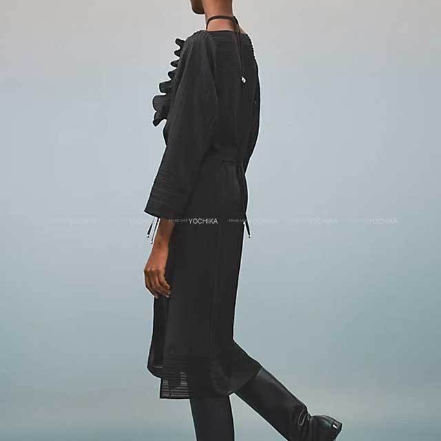 2022年 秋冬 HERMES エルメス ワンピース シルク シフォン ラッフル  