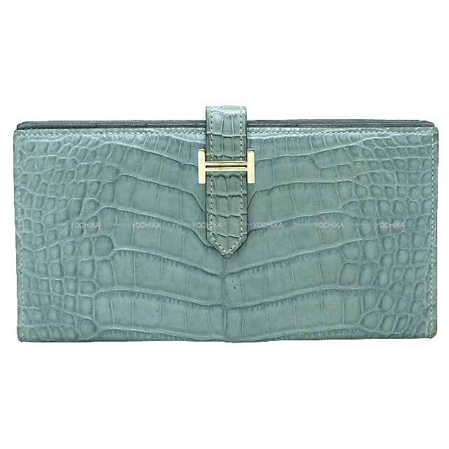 HERMES エルメス 長財布 ベアンスフレ シエル クロコダイル 