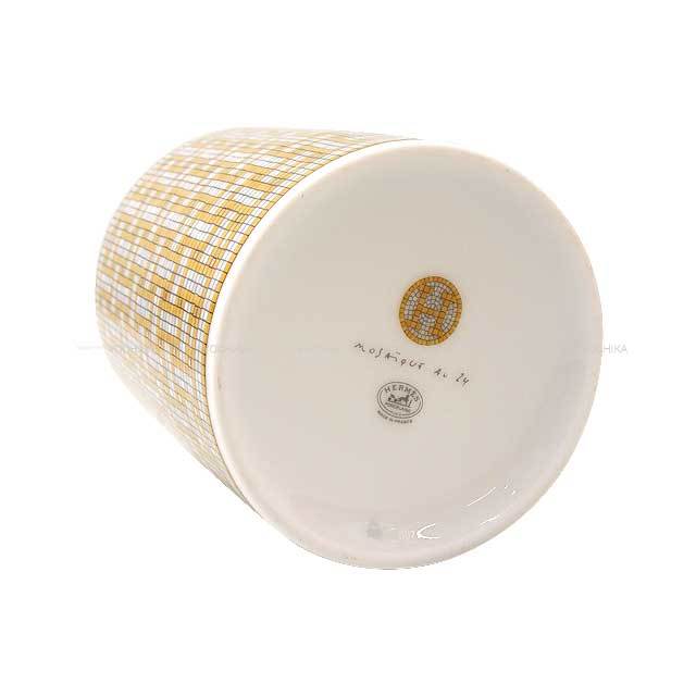HERMES エルメス マグカップ モザイク24 300ml ゴールド ポーセリン 