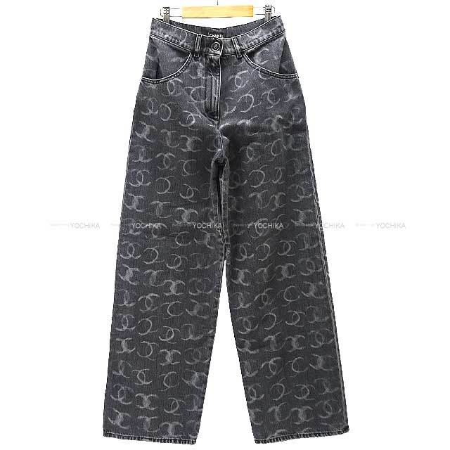 2023年 新作 CHANEL シャネル デニムパンツ ココマーク 全面プリント  