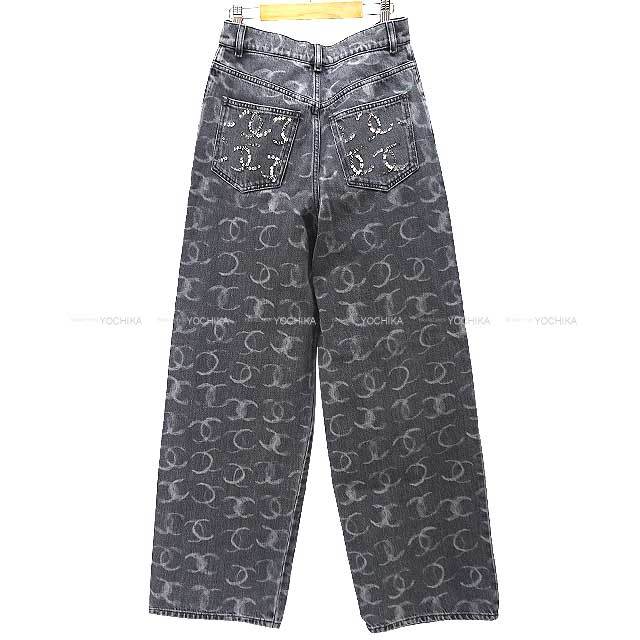 2023年 新作 CHANEL シャネル デニムパンツ ココマーク 全面プリント  