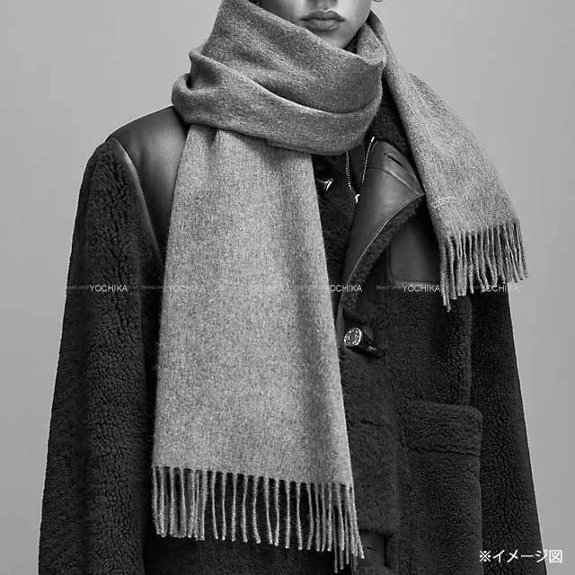 エルメス HERMES マフラー エルメス ロゴ 刺繍 カシミヤマフラー  