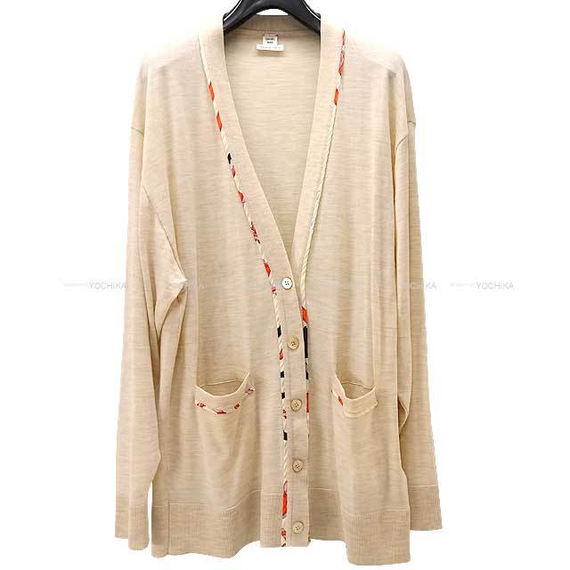HERMES エルメス カーディガン レディース ツイルレーヌ #34 ベージュ 