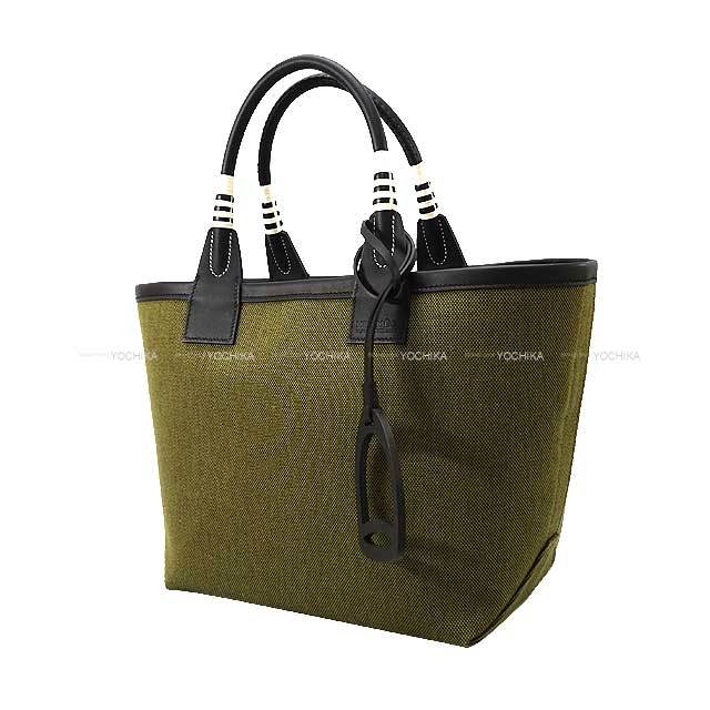 HERMES エルメス ハンドバッグ スティープル 25 ヴェールミリタリー/黒