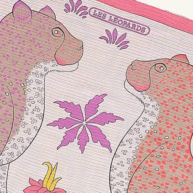 HERMES エルメス スカーフ カレ140 レオパード オレンジ/ローズ 