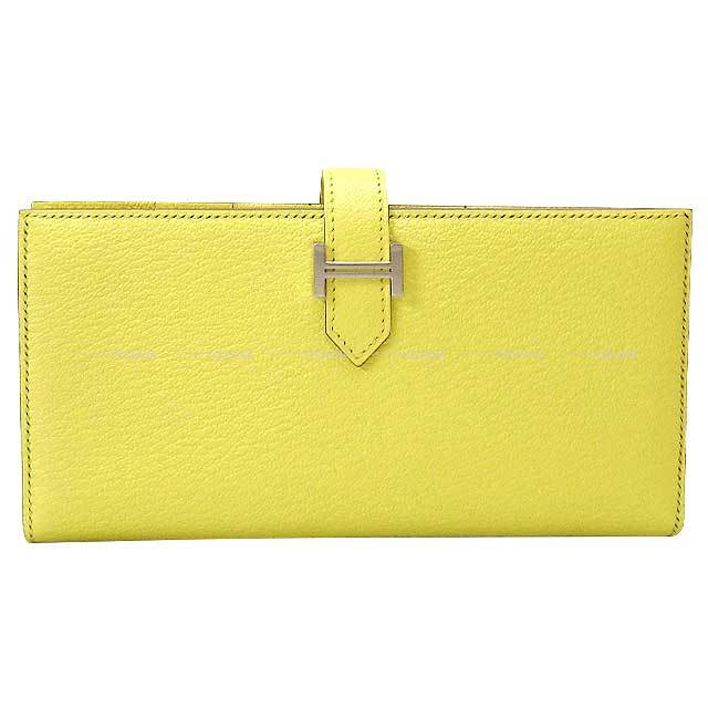 HERMES エルメス 長財布 ベアンスフレ リモンチェッロ