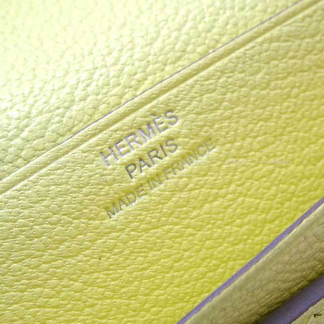 HERMES エルメス 長財布 ベアンスフレ リモンチェッロ シェーブルミゾ 
