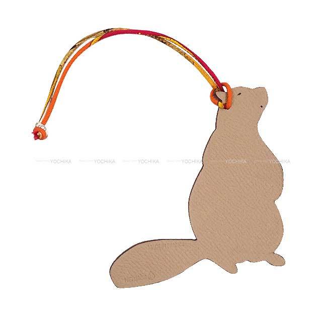 HERMES エルメス バッグチャーム プティアッシュ ビーバー