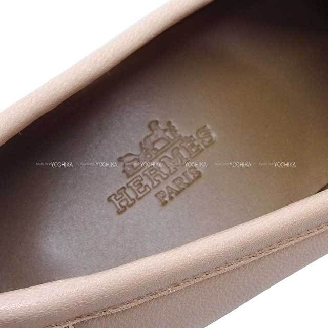 HERMES paris モカシン　ローファー 36 ピンクベージュ HERMES - 美品 エルメス HERMES ローファー モカシン PARIS パリ