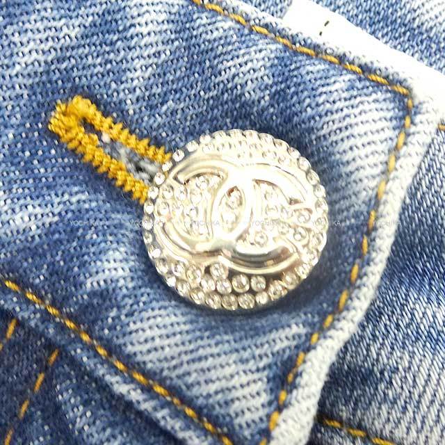 CHANEL シャネル デニムパンツ ジーンズ ストレッチ ココマーク ボア  