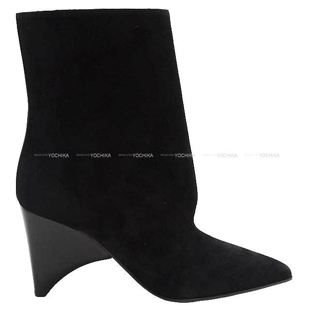 HERMES エルメス ブーツ ショートブーツ ハナエ 85 #38 黒 (ブラック 