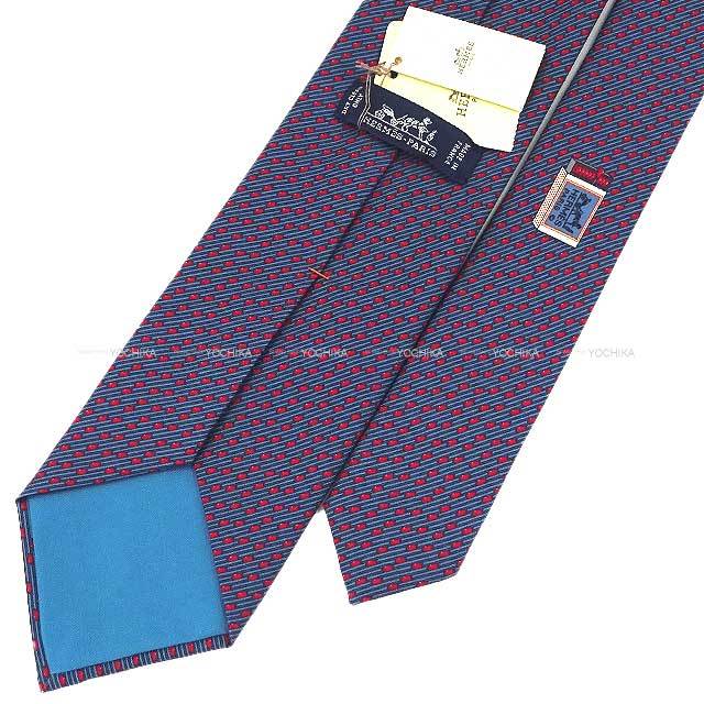 HERMES エルメス ネクタイ H Magnetique マリン/シエル/ブルーモヤン
