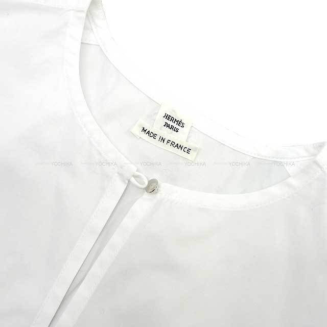 HERMES ホワイト ノースリーブ ポロシャツ