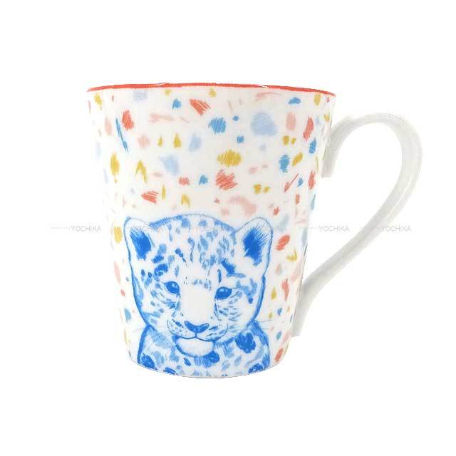 HERMES エルメス マグカップ パスパス ヒョウ＆ウサギ 240ml 白