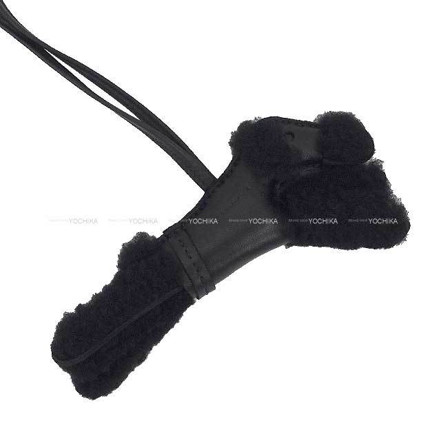 HERMES エルメス バッグチャーム バディ 犬 パンク ソーブラック SO