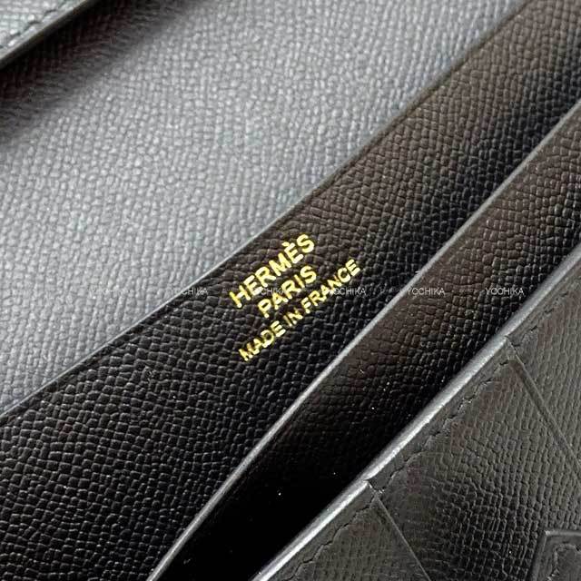 HERMES エルメス 長財布 ベアンスフレ 黒 (ブラック) ヴォー