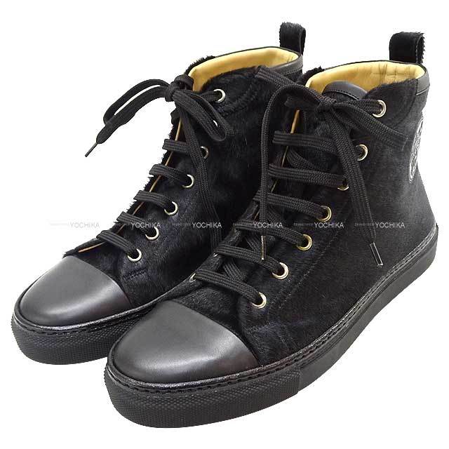 HERMES エルメス スニーカー ハイカット ジミー #37 黒 (ブラック  