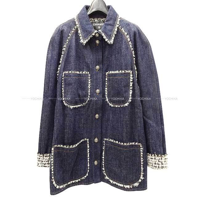 CHANEL シャネル デニムジャケット ツイード フリンジ ガブリエルココ  
