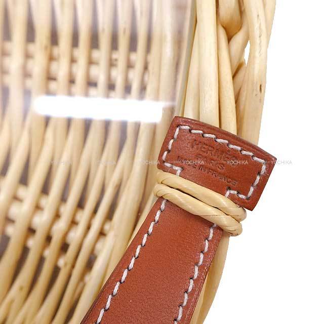エルメス　ピクニック　トレ　藤製 HERMES エルメス ラウンド トレー ガラス付 オズレ GM