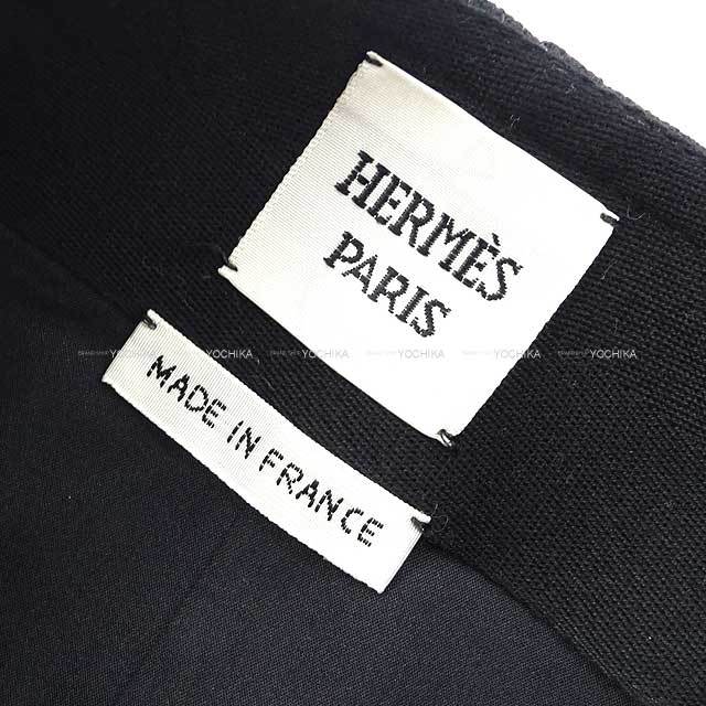 HERMES エルメス スカート ミニスカート フロントジップ #34 黒