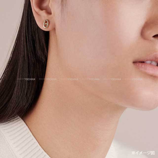 HERMES エルメス ピアス シェーヌダンクル TPM ローズゴールド ローズ  
