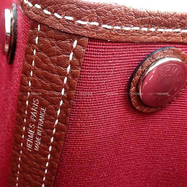 【美品】バーバリー　トートバッグ　パテントレザー　シルバー金具　ボルドー　赤系 HERMES エルメス トートバッグ ガーデンパーティ 30 TPM ルビー