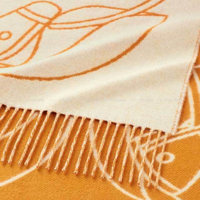 HERMES カシミアストールアントルラックエケストル HERMES - 未使用 エルメス HERMES マフラー ストール 22AW