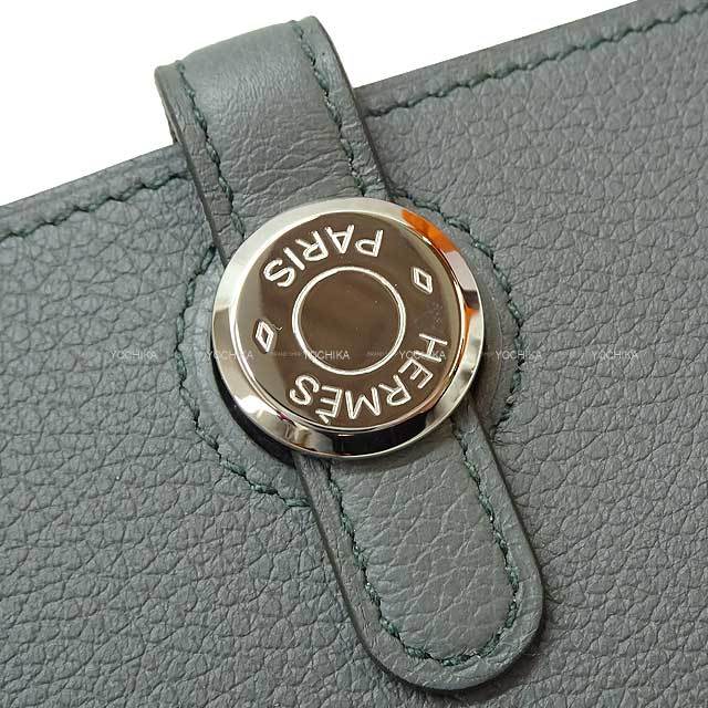 HERMES エルメス 二つ折り財布 ドゴンコンパクト ヴェールアマンド