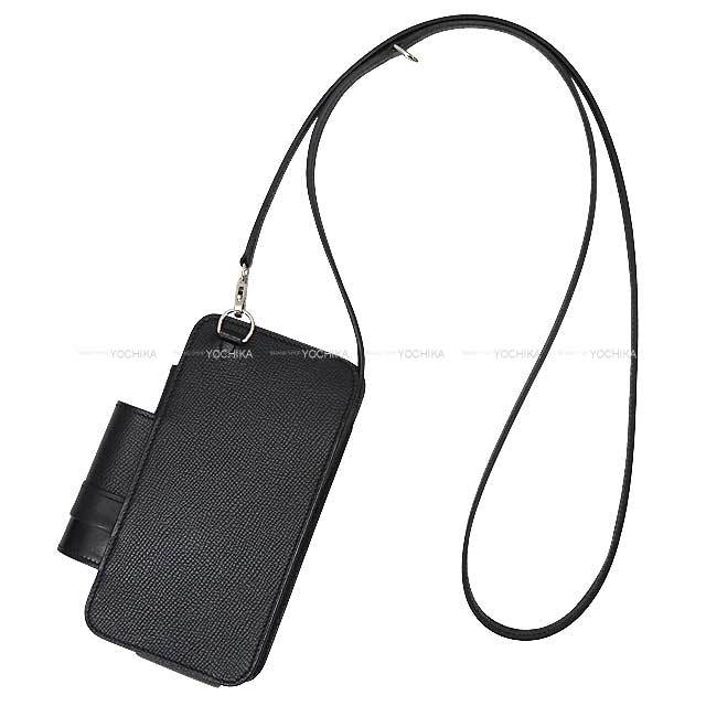 多機能で実用的！ ショルダー付き スマホケース HERMES ブラック org.jpg