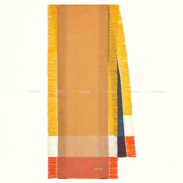 HERMES エルメス マフラー フリンジ パラード ジョーヌソレイユ