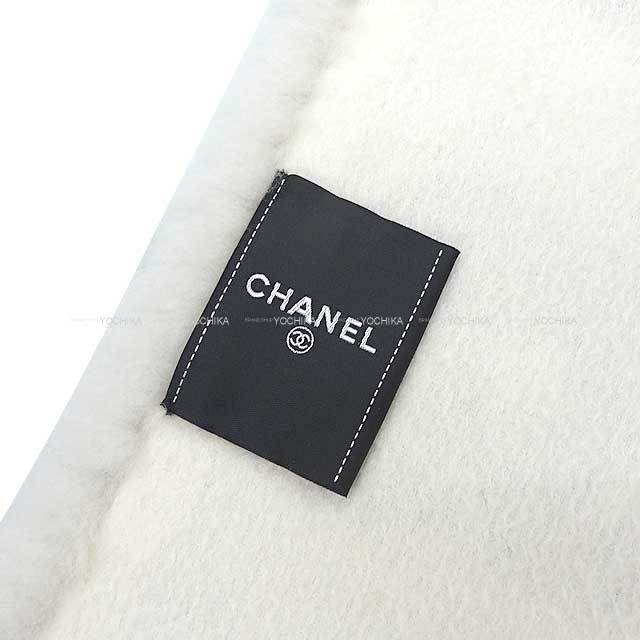 CHANEL シャネル マフラー ココマーク ロゴ ティペット 白/黒  