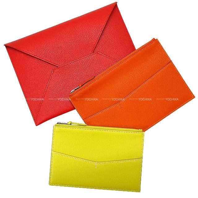 HERMES エルメス パスポートケース エンベロープ トリオ ルージュ  