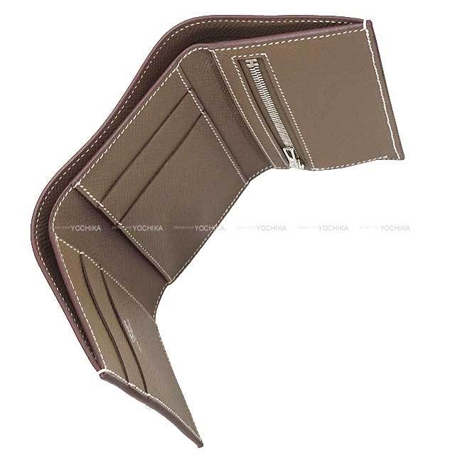 HERMES エルメス 三つ折り財布 ベアンコンビネ エトープ (エトゥープ